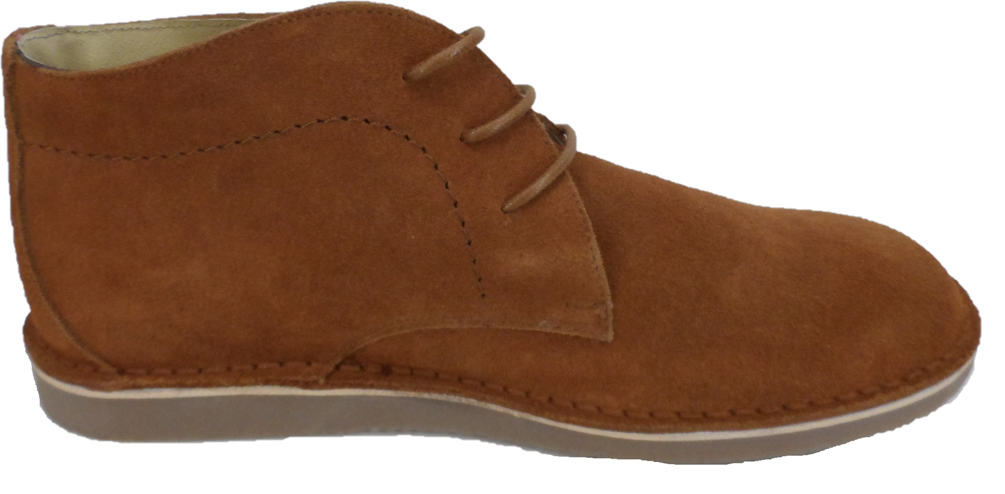 Ikon Original Cognac/Tan Nomad 70s Mod Style Real Suede Desert Boots
