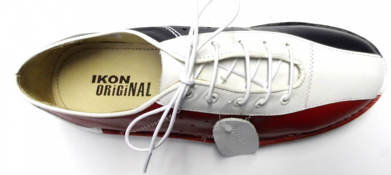 Ikon Original Marriott Leather Bowling Shoes in Red/White/Blue