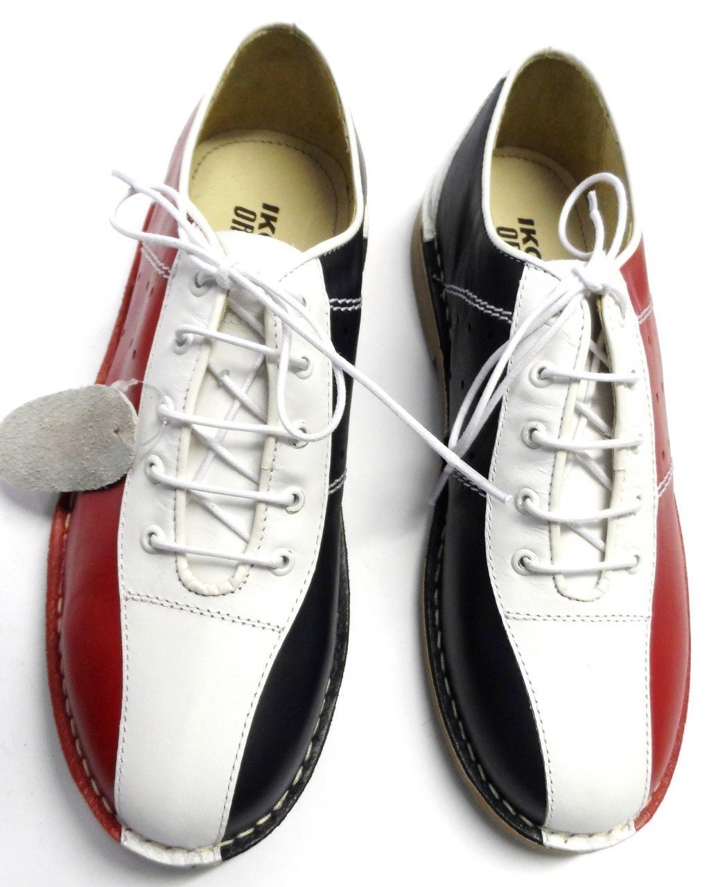 Ikon Original Marriott Leather Bowling Shoes in Red/White/Blue