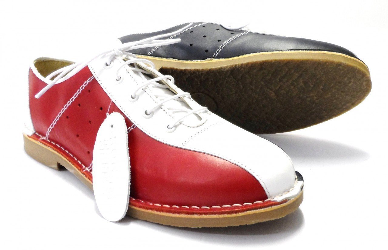 Ikon Original Marriott Leather Bowling Shoes in Red/White/Blue