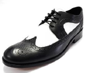 Ikon Original Yorke Leather Brogues in Black/White