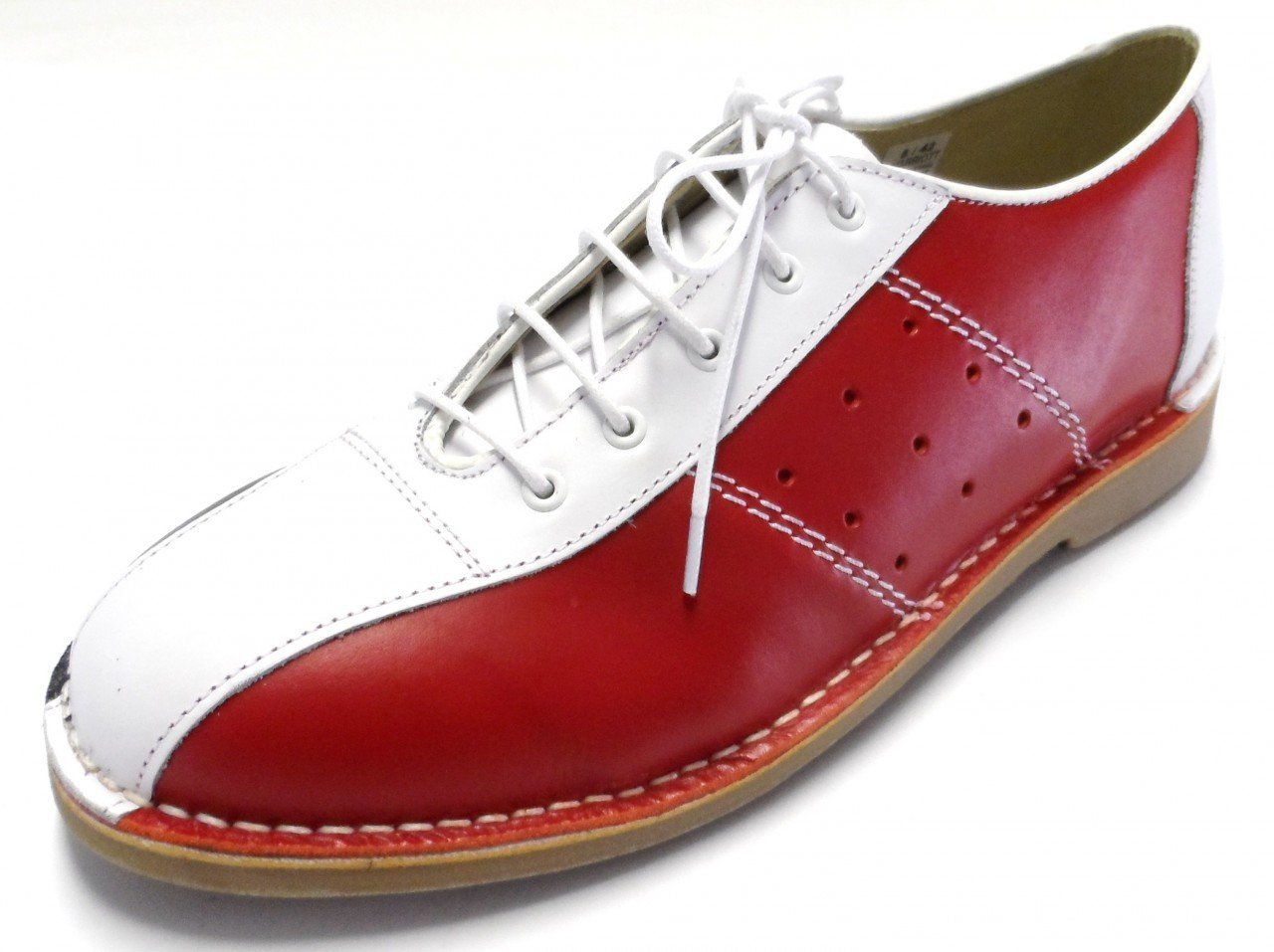 Ikon Original Marriott Leather Bowling Shoes in Red/White/Blue