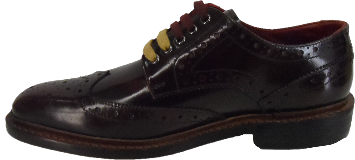 Ikon Original Oxblood Retro Mod All Leather Brogue Shoes